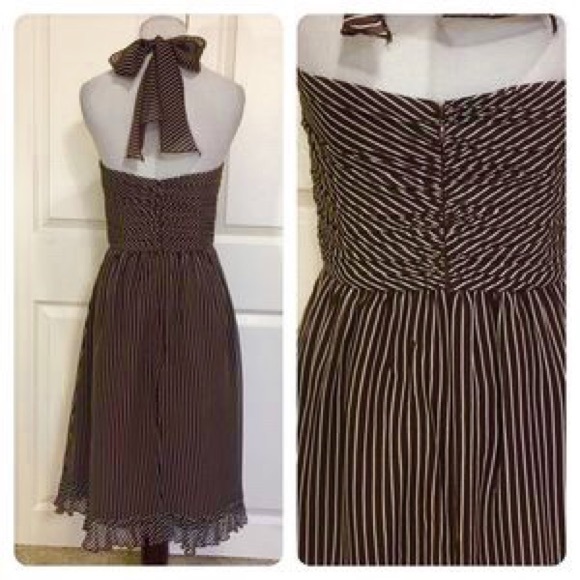 NEW WITH TAGS Max and Cleo Espresso Halter Dress - Picture 2 of 8